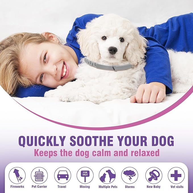 Calming Collar for Dogs 4 Packs Dog Pheromone Calm Collars Relief Anxiety Stress Separation Lasts 60 Days Relieve Bad Behavior 25 Inches Size Flexible Adjustable for All Small Medium and Large Dog - Image 5
